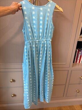 Light Blue  Sleeveless Midi Dress,